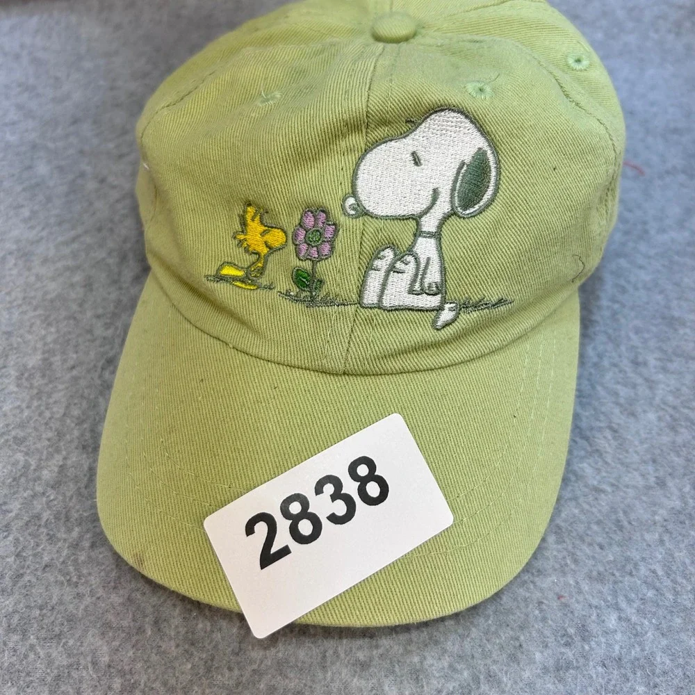 Snoopy Woodstock Unisex Green Peanuts Baseball Hat Embroidered Adjustable OSFM